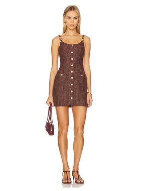 NWT Amanda Uprichard X REVOLVE Finley Dress in Cocoa Size M